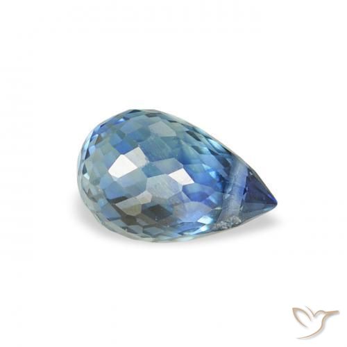 Saphir Sarcelle naturelle Briolette, 0.75 ct, VS