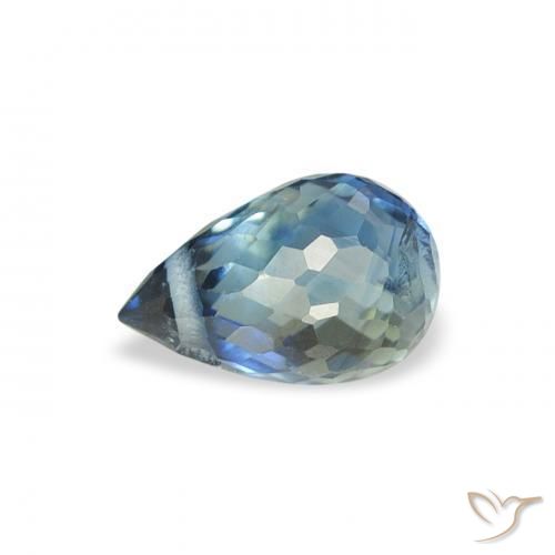 Saphir Sarcelle naturelle Briolette, 0.75 ct, VS