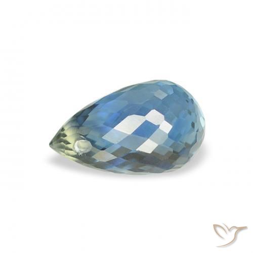 Saphir Sarcelle naturelle Briolette, 0.83 ct, VS