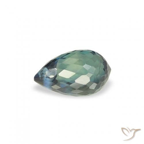Saphir Sarcelle naturelle Briolette, 0.47 ct, VS