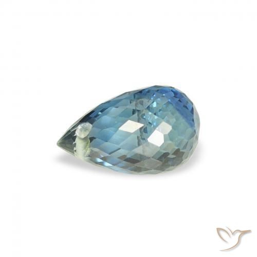 Saphir Sarcelle naturelle Briolette, 0.74 ct, VS
