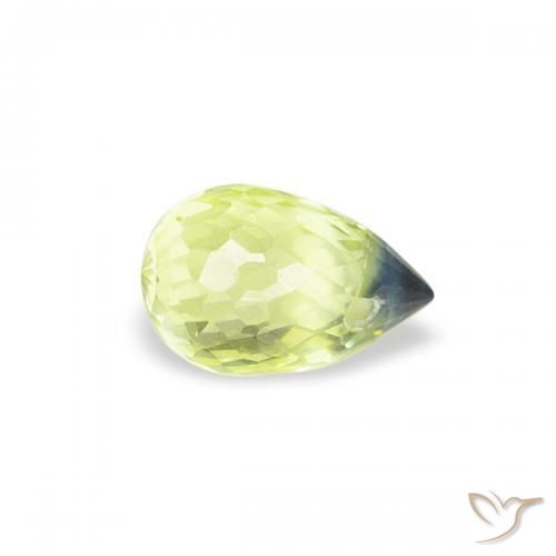Saphir Jaune clair naturelle Briolette, 0.41 ct, VS
