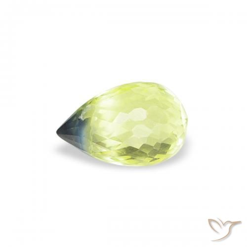 Saphir Jaune clair naturelle Briolette, 0.41 ct, VS