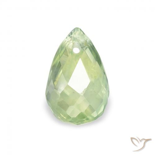 0.77ct Naturel Vert très clair Saphir, Briolette, VS
