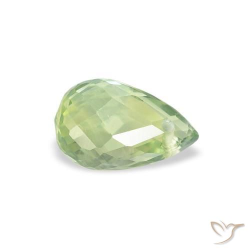 Saphir Vert très clair naturelle Briolette, 0.77 ct, VS