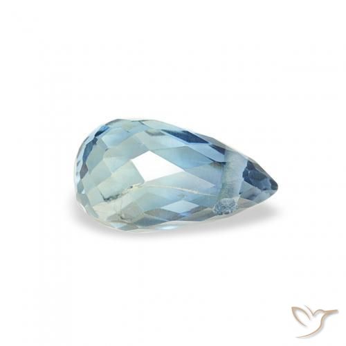 Saphir Sarcelle naturelle Briolette, 0.50 ct, VS