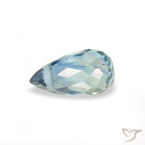 Saphir Sarcelle naturelle Briolette, 0.50 ct, VS