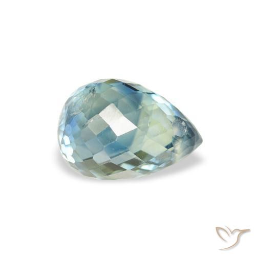 Saphir Sarcelle naturelle Briolette, 1.17 ct, VS