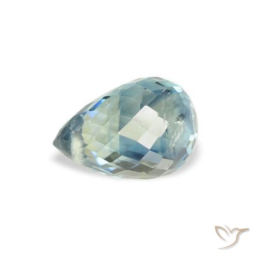 Saphir Sarcelle naturelle Briolette, 1.17 ct, VS