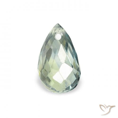 0.69ct Naturel Vert pâle Saphir, Briolette, VS