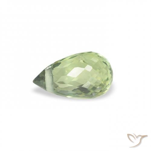 Saphir Vert pâle naturelle Briolette, 0.62 ct, VS