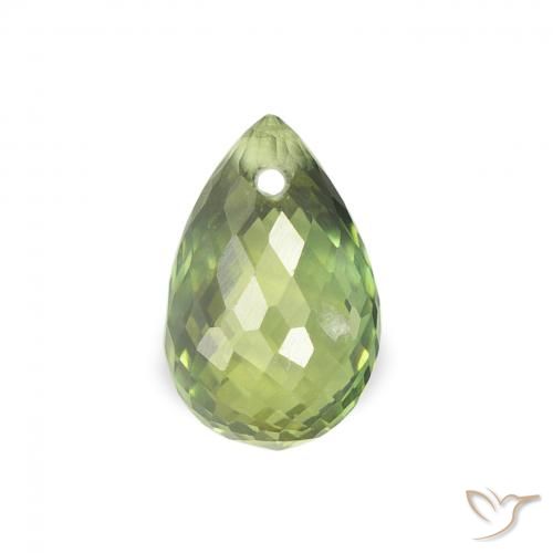 0.92ct Naturel Vert forêt léger Saphir, Briolette, VS