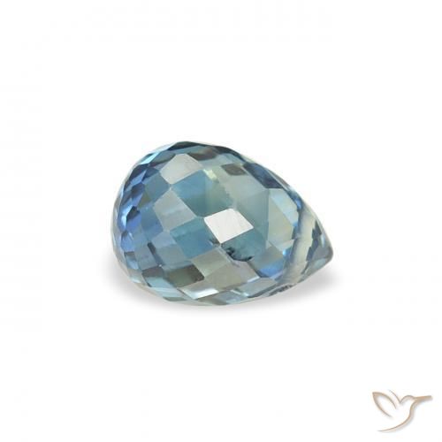 Saphir Sarcelle naturelle Briolette, 0.63 ct, VS