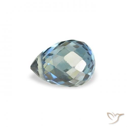 Saphir Sarcelle naturelle Briolette, 0.63 ct, VS