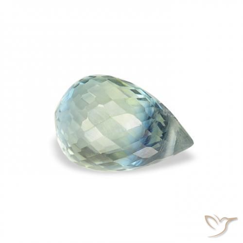 Saphir Sarcelle naturelle Briolette, 1.02 ct, VS