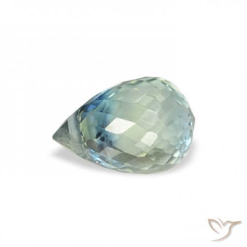 Saphir Sarcelle naturelle Briolette, 1.02 ct, VS
