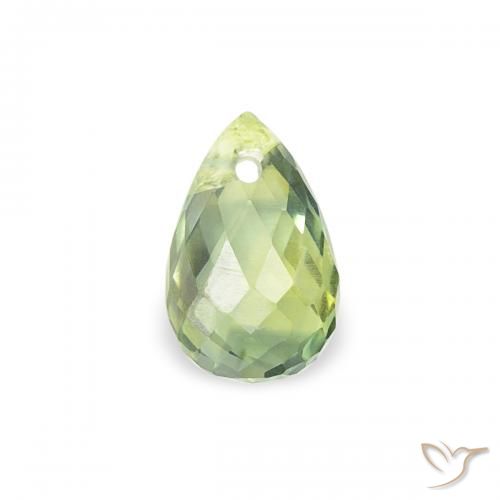 0.43ct Naturel Vert sauge très clair Saphir, Briolette, VS