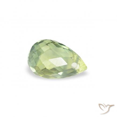 Saphir Vert sauge très clair naturelle Briolette, 0.43 ct, VS