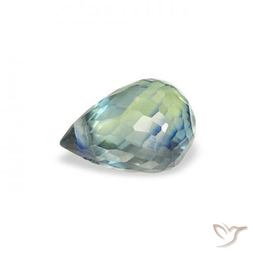 Saphir Sarcelle naturelle Briolette, 0.65 ct, VS