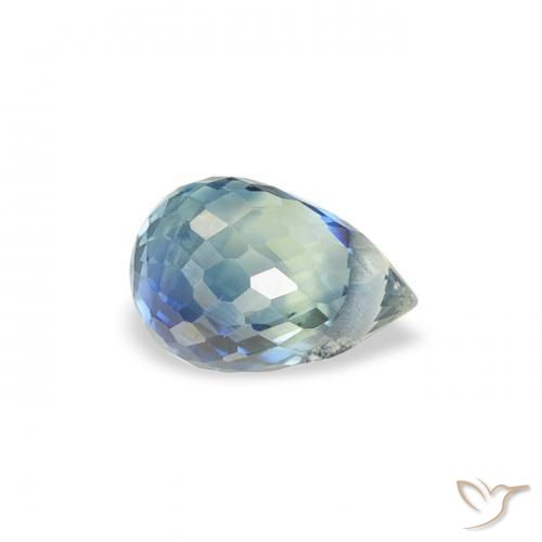 Saphir Sarcelle naturelle Briolette, 0.60 ct, VS