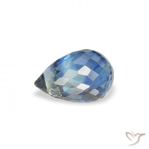 Saphir Sarcelle naturelle Briolette, 0.60 ct, VS