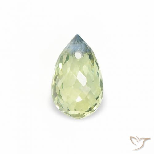 0.47ct Naturel Vert poire léger Saphir, Briolette, VS