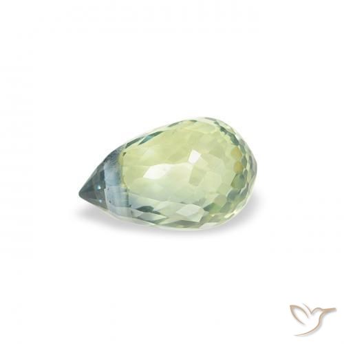 Saphir Vert poire léger naturelle Briolette, 0.47 ct, VS