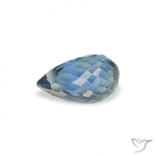 Saphir Sarcelle naturelle Briolette, 0.47 ct, VS
