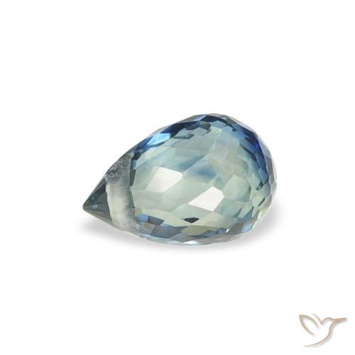 Saphir Sarcelle naturelle Briolette, 0.62 ct, VS