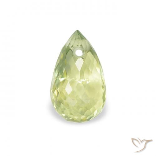 0.65ct Naturel Vert jaunâtre Saphir, Briolette, VS