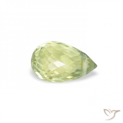 Saphir Vert jaunâtre naturelle Briolette, 0.65 ct, VS