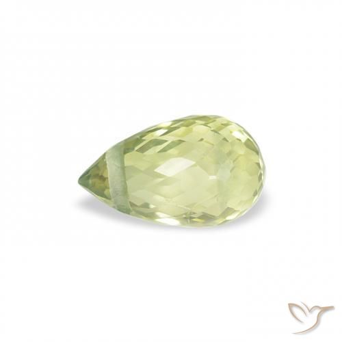 Saphir Vert jaunâtre naturelle Briolette, 0.65 ct, VS