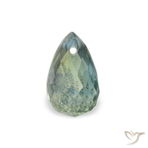 0.66ct Naturel Bleu verdâtre Saphir, Briolette, VS