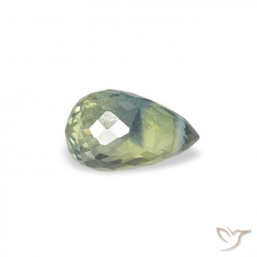 Saphir Bleu verdâtre naturelle Briolette, 0.66 ct, VS