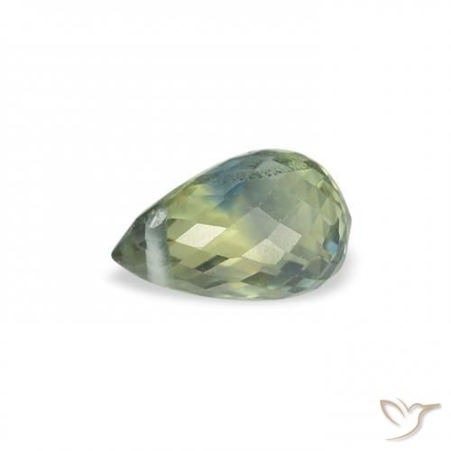 Saphir Bleu verdâtre naturelle Briolette, 0.66 ct, VS