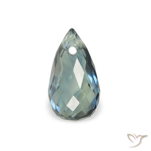 0.58ct Naturel Bleu vert Saphir, Briolette, VS