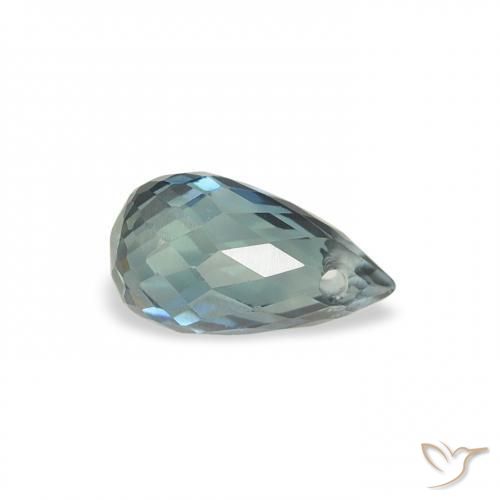 Saphir Bleu vert naturelle Briolette, 0.58 ct, VS
