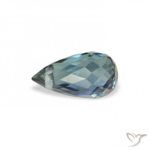 Saphir Bleu vert naturelle Briolette, 0.58 ct, VS