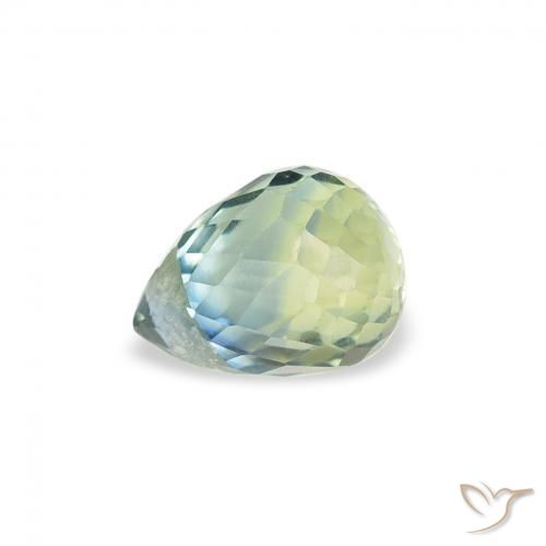 Saphir Sarcelle naturelle Briolette, 0.73 ct, VS