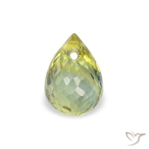 0.68ct Naturel Vert jaunâtre Saphir, Briolette, VS
