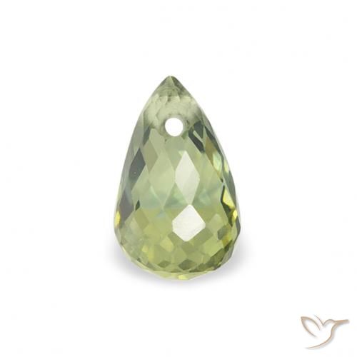 0.39ct Naturel Vert chaud Saphir, Briolette, VS