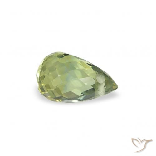 Saphir Vert chaud naturelle Briolette, 0.39 ct, VS