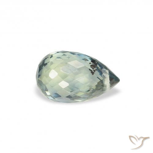 Saphir Sarcelle naturelle Briolette, 1.04 ct, VS