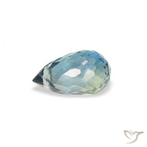 Saphir Sarcelle naturelle Briolette, 0.90 ct, VS