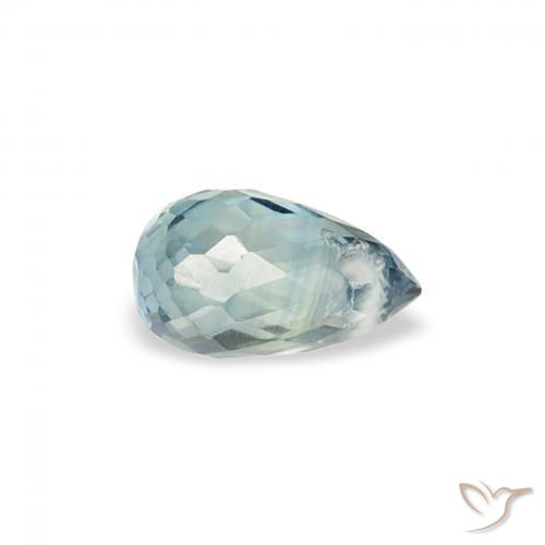 Saphir Sarcelle naturelle Briolette, 0.53 ct, VS