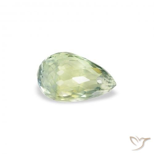 Saphir Vert sauge très clair naturelle Briolette, 0.84 ct, VS