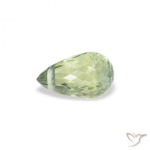 Saphir Vert sauge très clair naturelle Briolette, 0.84 ct, VS