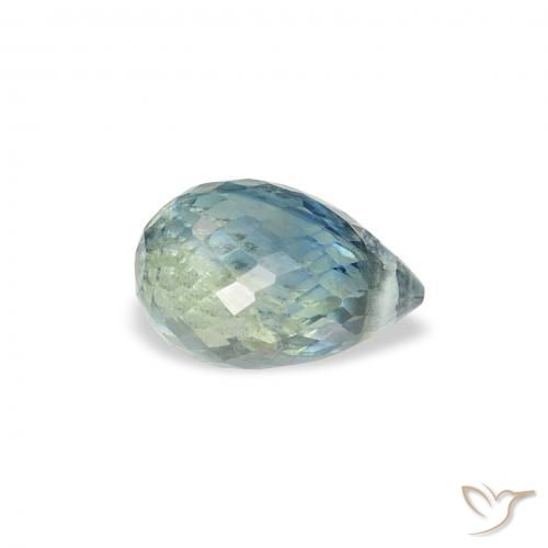 Saphir Sarcelle naturelle Briolette, 1.05 ct, VS