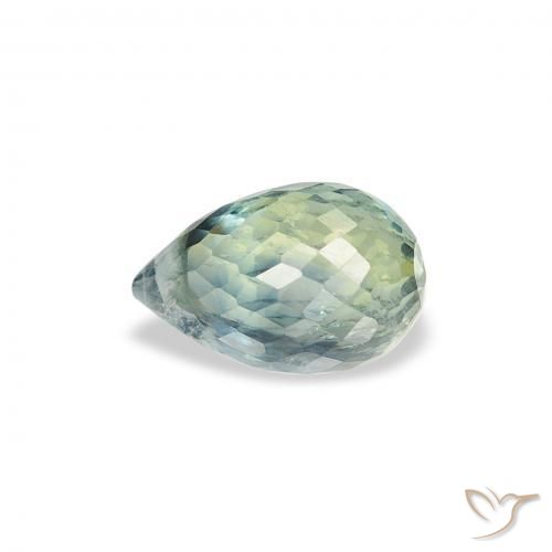 Saphir Sarcelle naturelle Briolette, 1.05 ct, VS