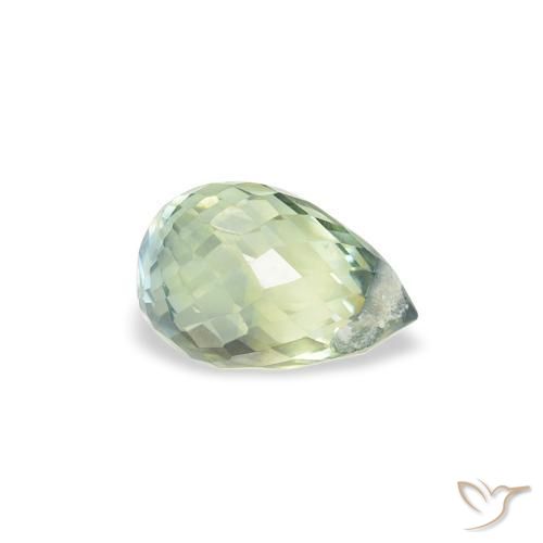 Saphir Vert clair naturelle Briolette, 0.85 ct, VS